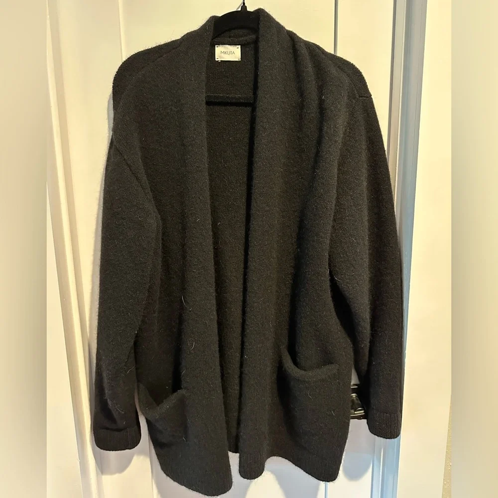 Mikuta oversized knitted cardigan black - Picture 6 of 6